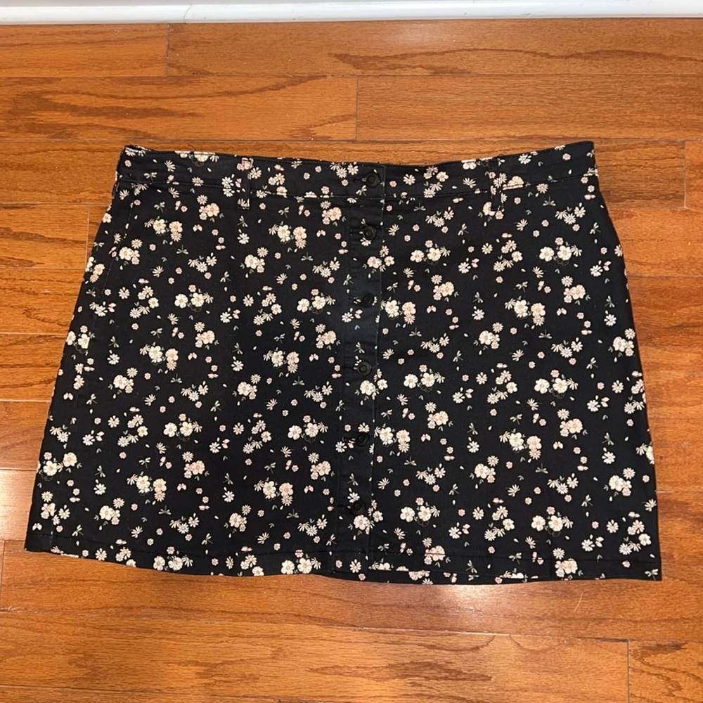 NEW Button down floral denim skirt plus size XXXL